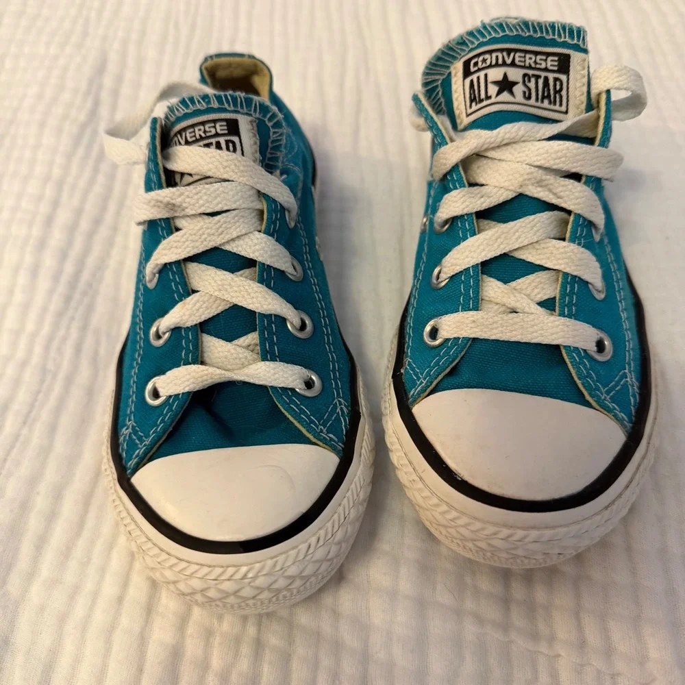 Converse Chuck Taylor All Star Low Top Teal Blue Kids Sneakers 344810F‎ Size 13